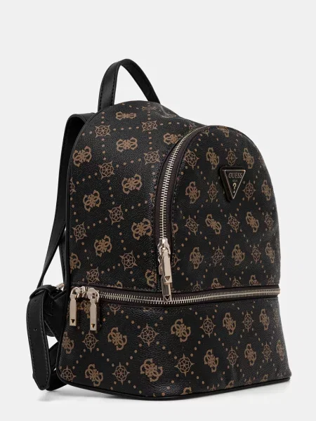 Рюкзак Guess SILIA малий візерунок коричневий