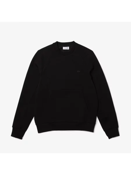 Lacoste Bluza Z Okrągłym Dekoltem I Kieszenią Kangurkową Z Mieszanki Bawełny czarna
