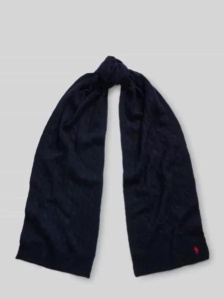 Polo Ralph Lauren szalik wełniany gładki granatowy