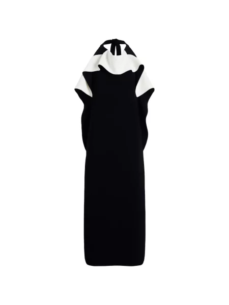 Rochie midi Proenza Schouler cu volane până la genunchi de costum negru