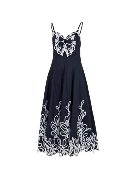 Rochie midi Cinq A Sept cu funde cu model paisley albastru