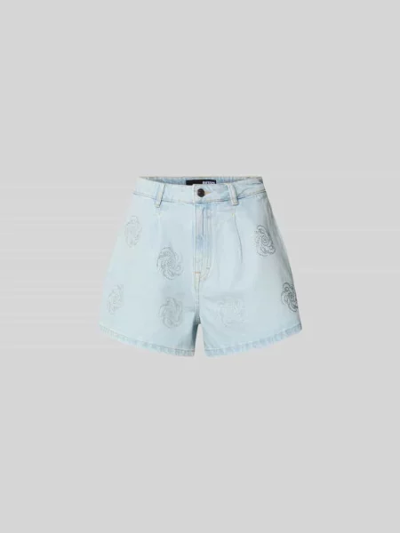 ROTATE Birger Christensen Szorty Kobieta Denim Jeansyowe szorty z połyskującymi cekinami niebieski