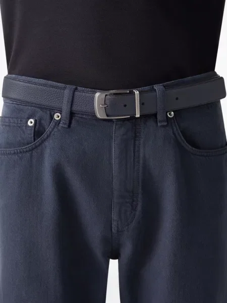 Curea Zegna din piele albastru