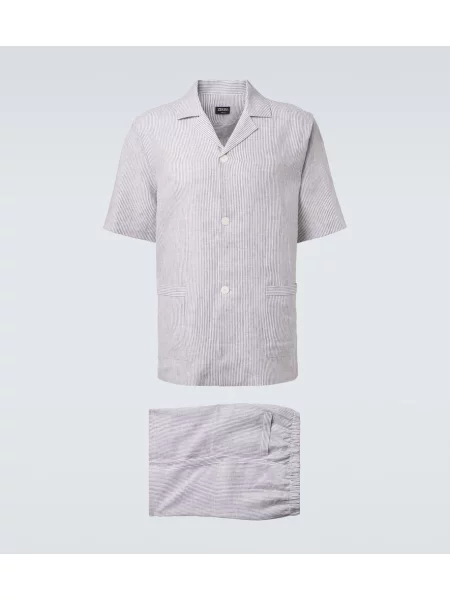 Pijamale Zegna de in cu dungi gri