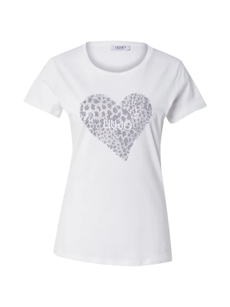 Majica Liu Jo s potiskom z vzorcem srca bela