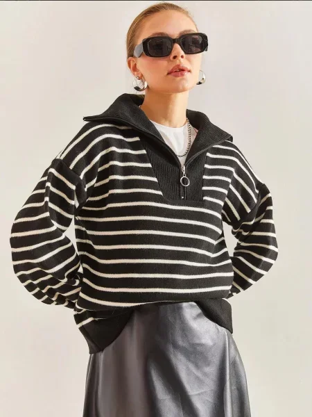 Bianco Lucci Pulover Pullover črna bela