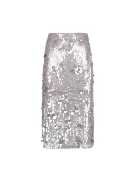 Spódnica midi Parosh wełniana do kolan szara