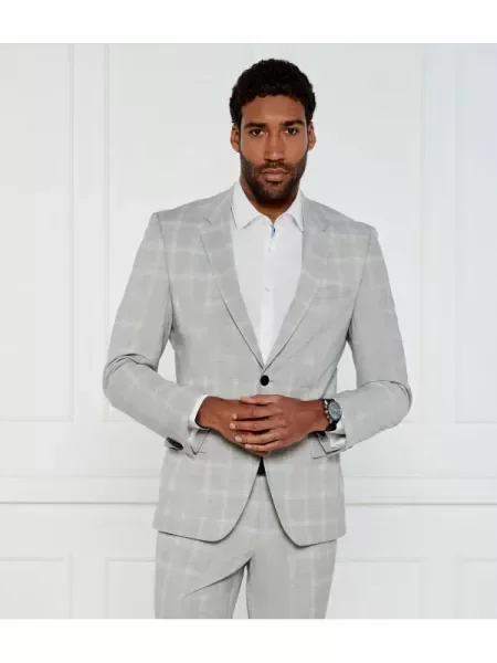 HUGO Sacou cu adaos de lână gri