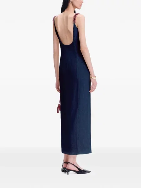 Rochie midi Shanghai Tang cu paiete albastru