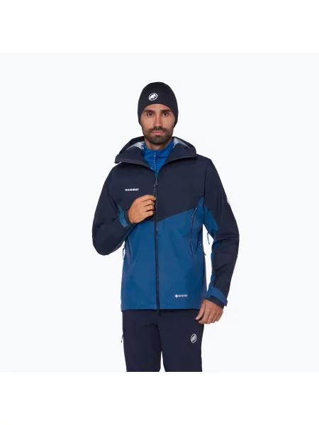 Férfi esőkabát Mammut Crater IV HS Hooded sweatshirt/marine. Méret: S kék