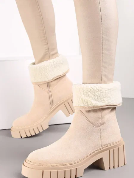 Botine pe Talpă Groasă Lymall bej