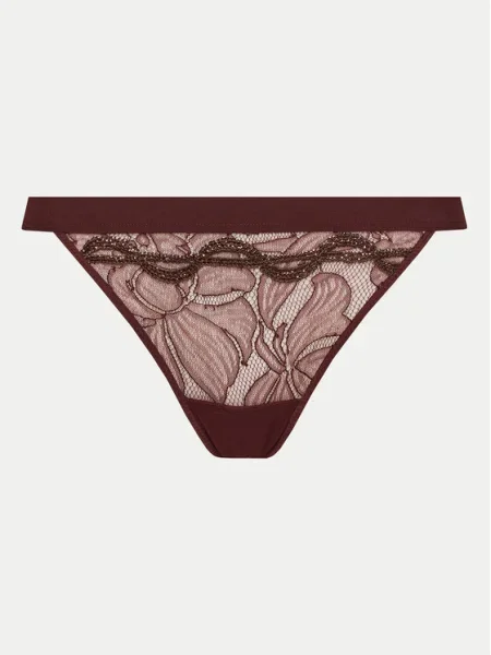 Chantelle X Stringové nohavičky Xtravagant bordová