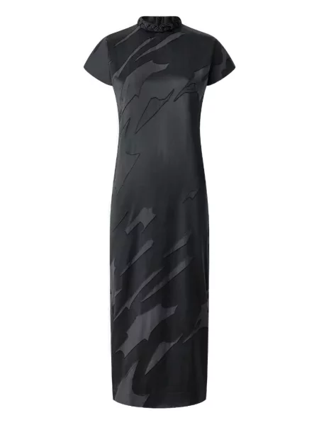 Sukienka Shanghai Tang żakardowa pleciona garniturowa niebieska