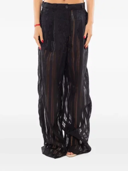 Pantaloni White Sand cu dungi alb