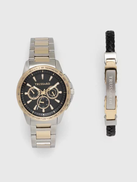 Trussardi ceas si bratara auriu