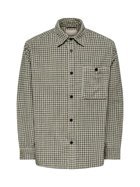 Only & Sons Cămașă ONSWALEED grej / închis verde