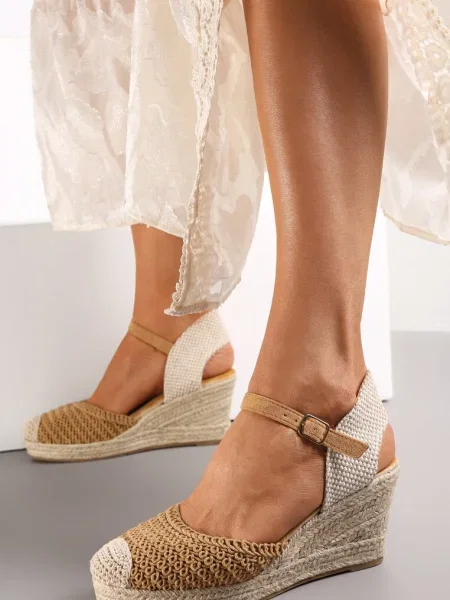 Sandale Espadrile pe Platformă Împletită Killasia maro