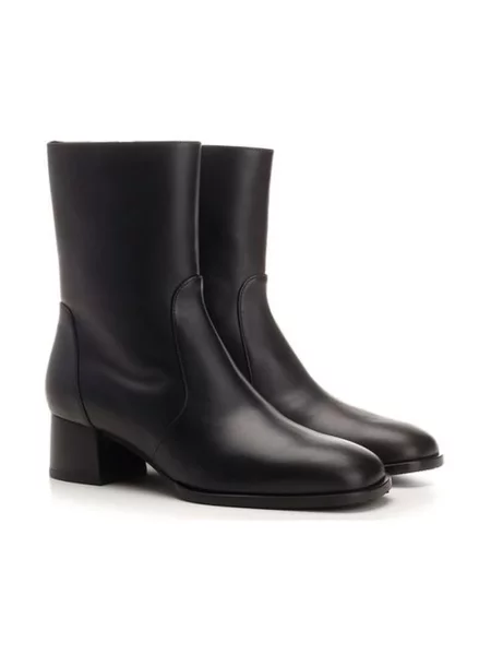 Botki Stuart Weitzman skórzane na słupku czarne