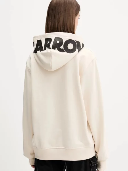 Кофта Barrow з капюшоном з принтом бежевий