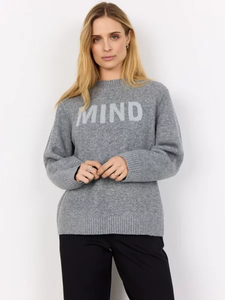 Soyaconcept® Sweter z dzianiny SC-Audrey Kobiety Sztuczne włókno szary|srebrny marmurkowy M szary