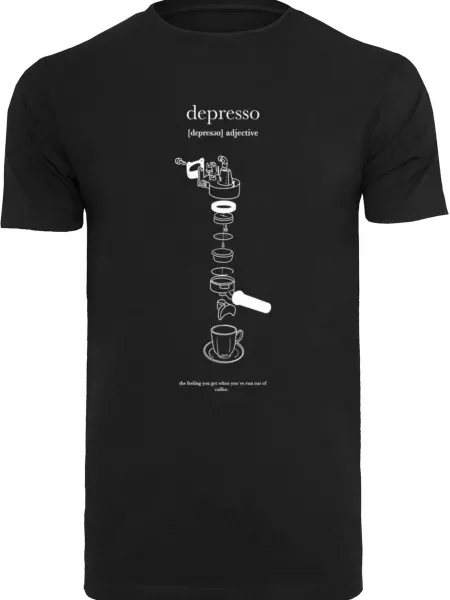 Mister Tee Tricou Depresso negru alb