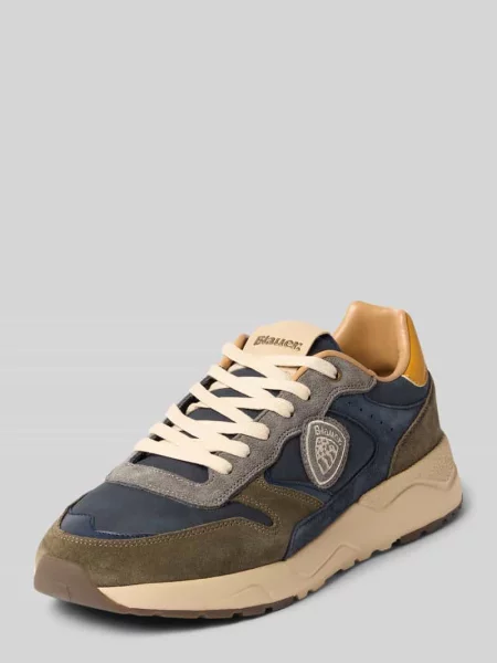 Sneakersy z mieszanki skóry z detalem z logo model OZARK' Blauer granatowe