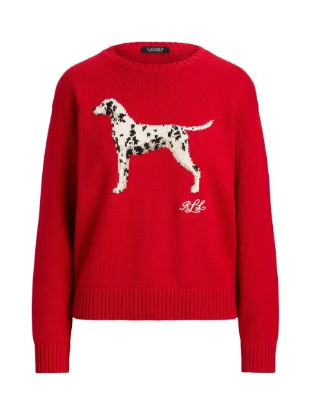 Lauren Ralph Lauren Pulover gri taupe / roșu / negru / lână alb