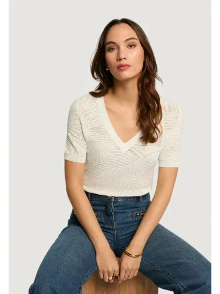 Тениска Morgan MPALM дамска бежово MPALM бяло