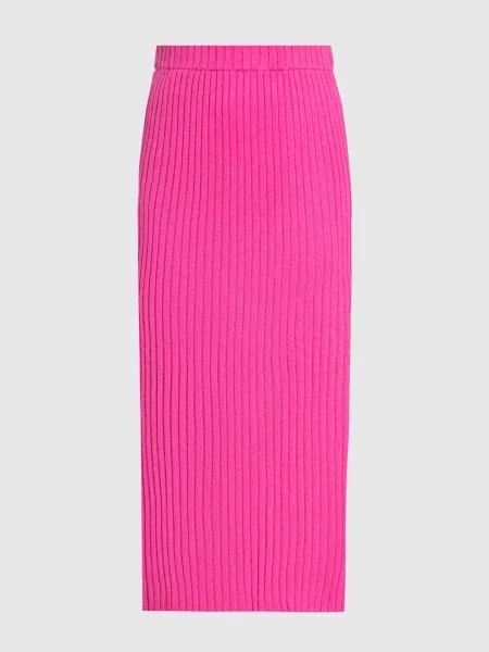 Юбка миди Allude в рубчик розовая
