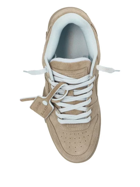 Sneakerși Off-white cu șireturi cu aplicații din dantelă alb
