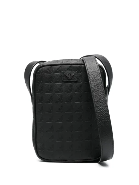 Geantă Emporio Armani cu autograf negru