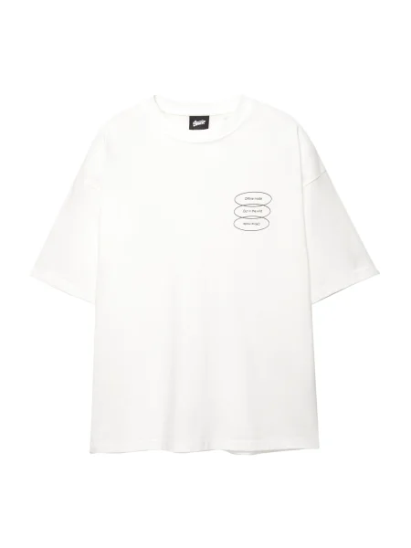 Pull&Bear Tricou GHOST MODE rosé / negru alb