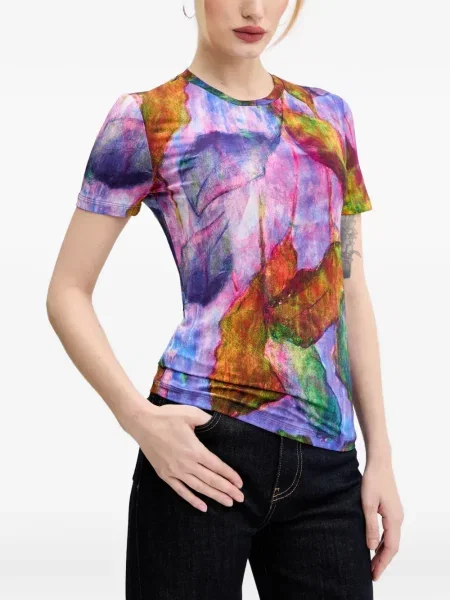 Scurt tricou Desigual cu imagine violet