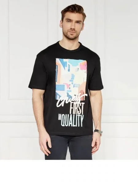 GUESS Tricou | Relaxed fit negru