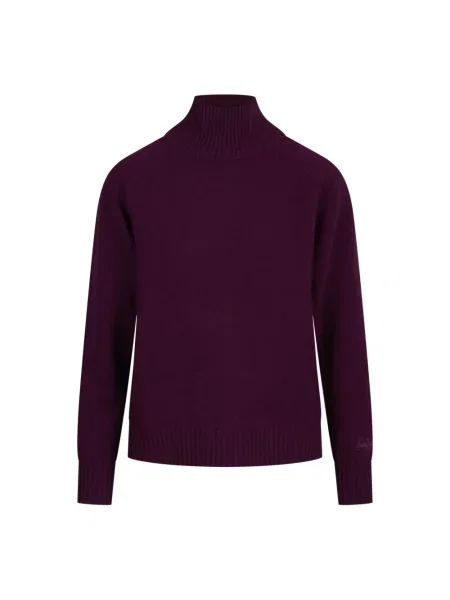 Sweter z golfem Mc2 Saint Barth fioletowy
