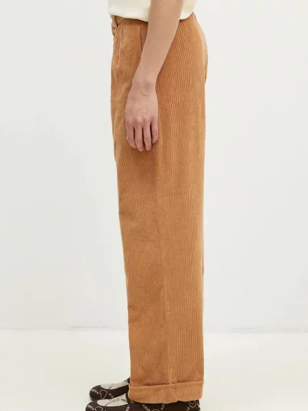 Κοτλέ παντελόνι Wood Wood Lawrence Trousers καφέ