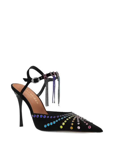 Pantofi cu toc Kurt Geiger London din piele de căprioară de cristal negru