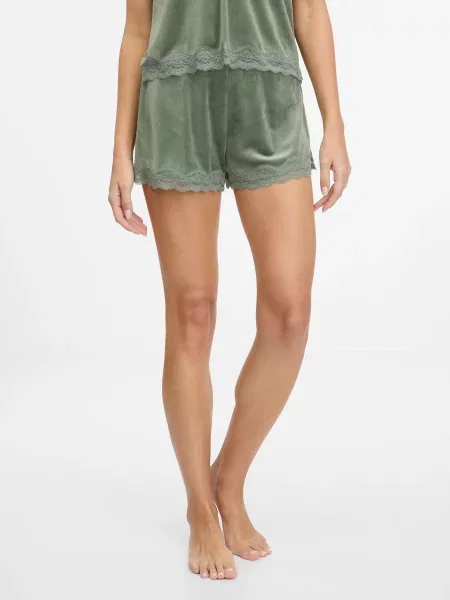 Zamatové šortky Orsay khaki