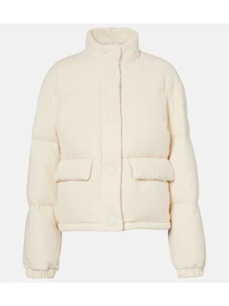 Kurtka puchowa Moncler sztruksowa biała