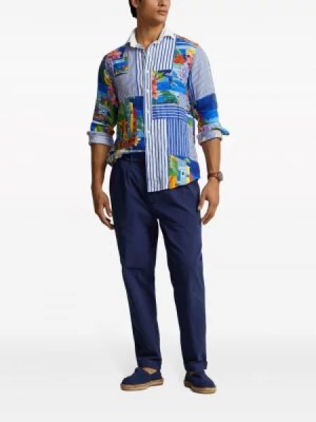 Ursuleț de pluș tricou polo Polo Ralph Lauren din țesătură twill clasic albastru