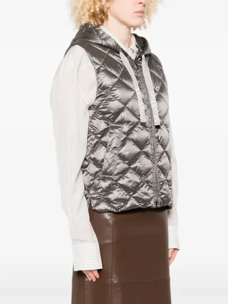 Vestă Max Mara cu glugă gri