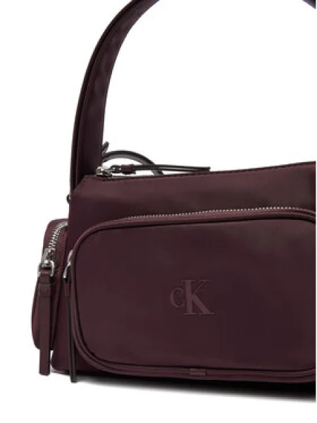 Kabelka Calvin Klein Pocket Bag W/ Strap Bordová fialová