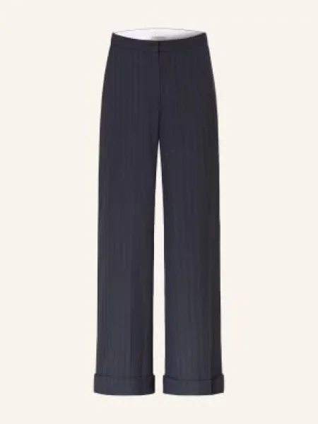 Claudie Pierlot Spodnie Z Materiału Typu Marlene blau granatowe