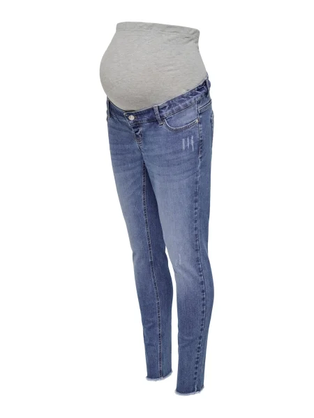 Only Maternity Jeans OLMBLUSH albastru denim / deschis gri