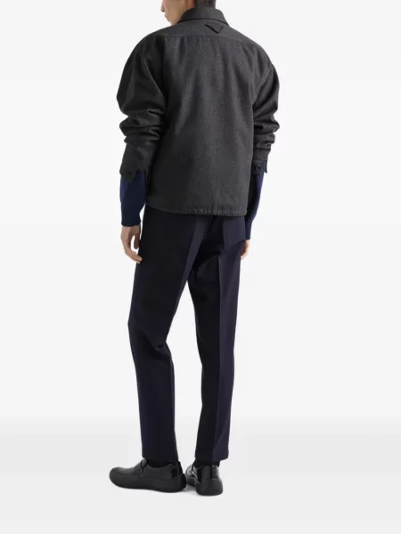 Pantaloni Prada de lână albastru