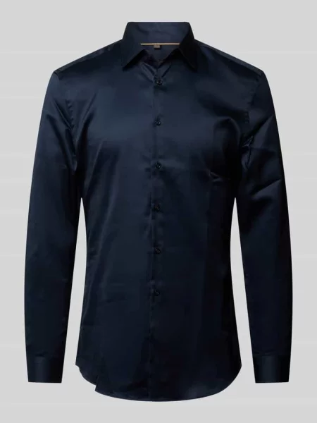 Koszula biznesowa o kroju super slim fit z kołnierzykiem typu kent Jake*s granatowa