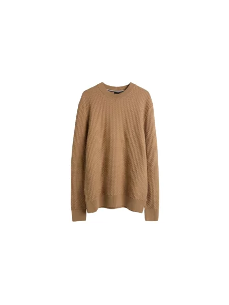 Dzianinowy sweter Boss beżowy