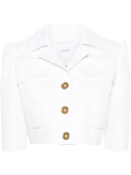 Marynarka Patou o krotszym kroju jednorzędowa biała