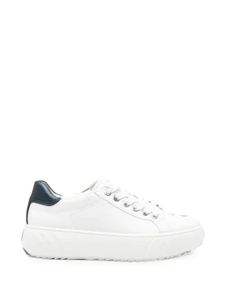 Sneakerși Ara cu șireturi cu platformă din dantelă alb