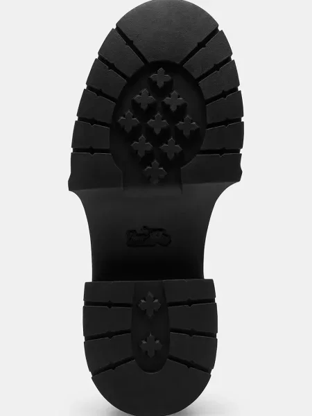 Кожаные ботинки Coach на платформе черные